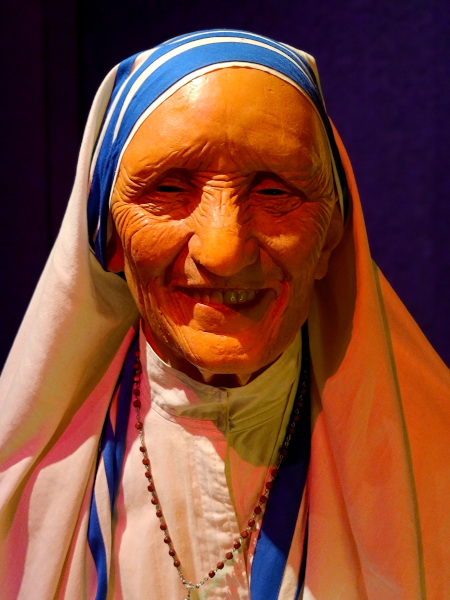 Estatua de cera de Madre Teresa de Calcuta en Louis Tussaud's WaxWorks